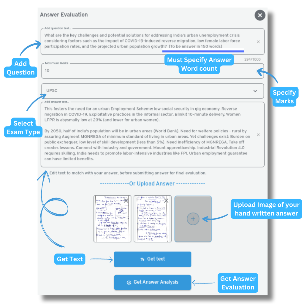 EdutorAi Descriptive Answer Evaluation Illustration